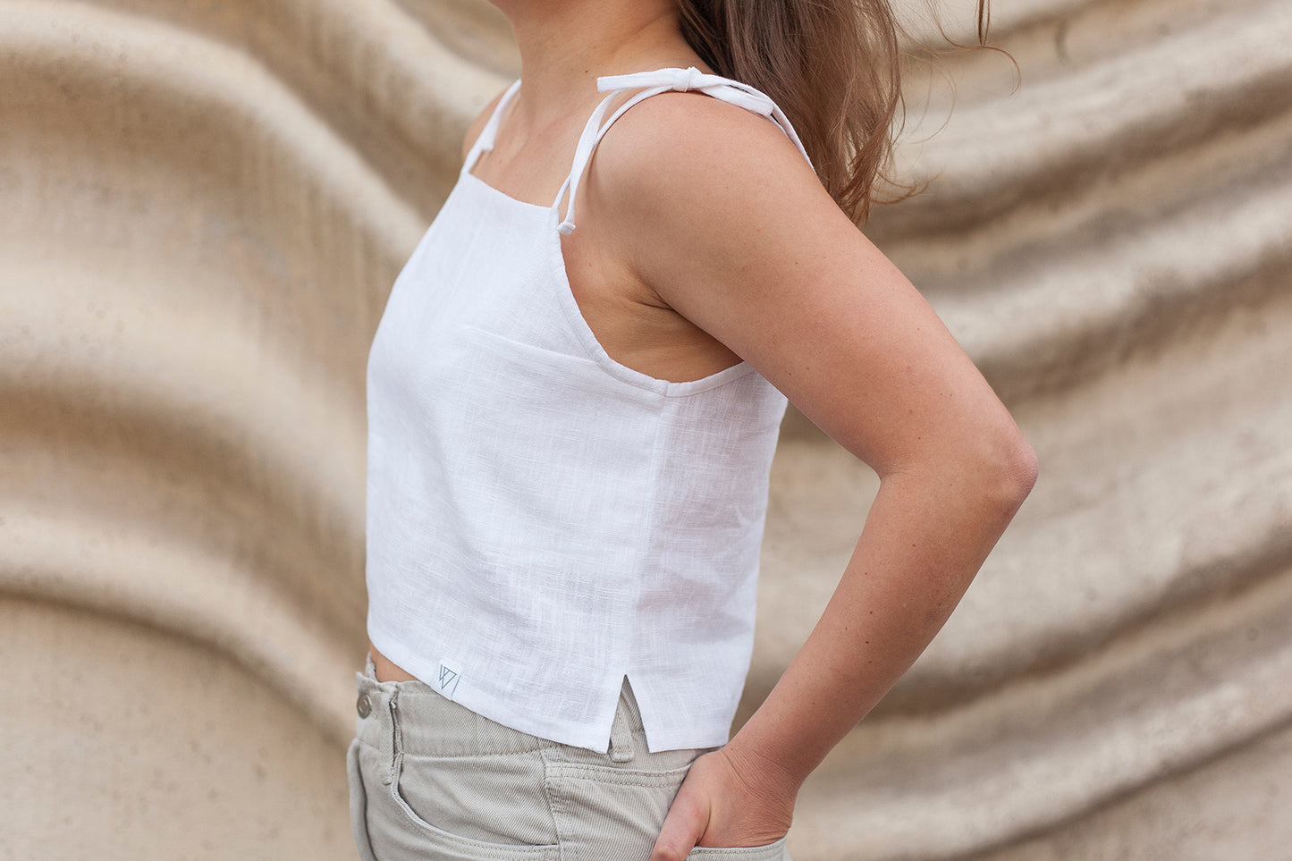 Tílko Len - Bílá
