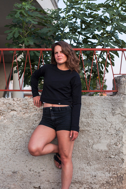 Krátká mikina - Černá