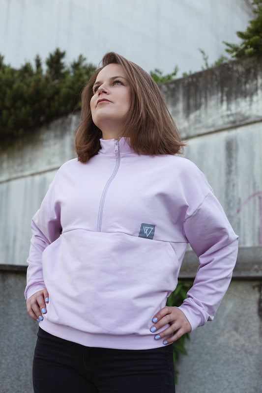 Mikina kapsa+zip - Lila