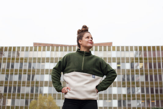 Fleecka - Khaki+šampaň